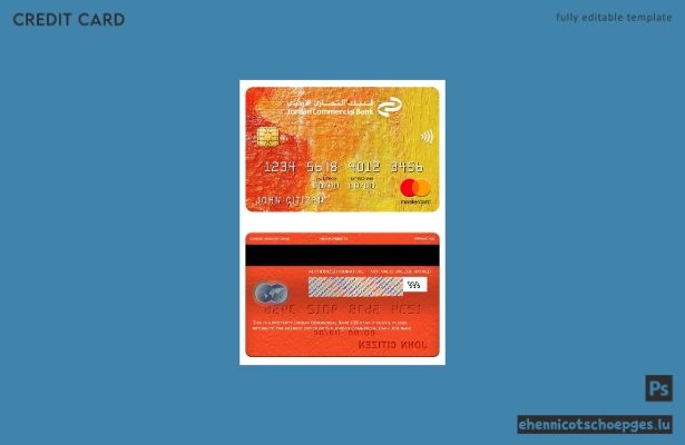 Jordan Commercial Bank JCB Bank Mastercard Beispielvorschau